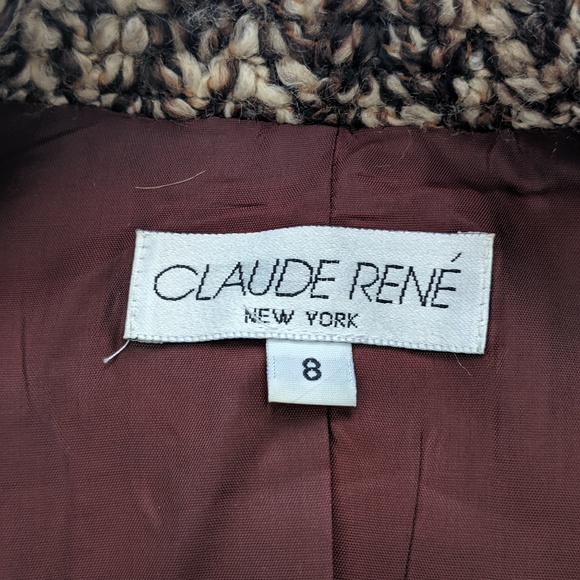 🔥Claude Rene Jacket chunky tweed zip Jacket 8 VTG - Picture 8 of 8